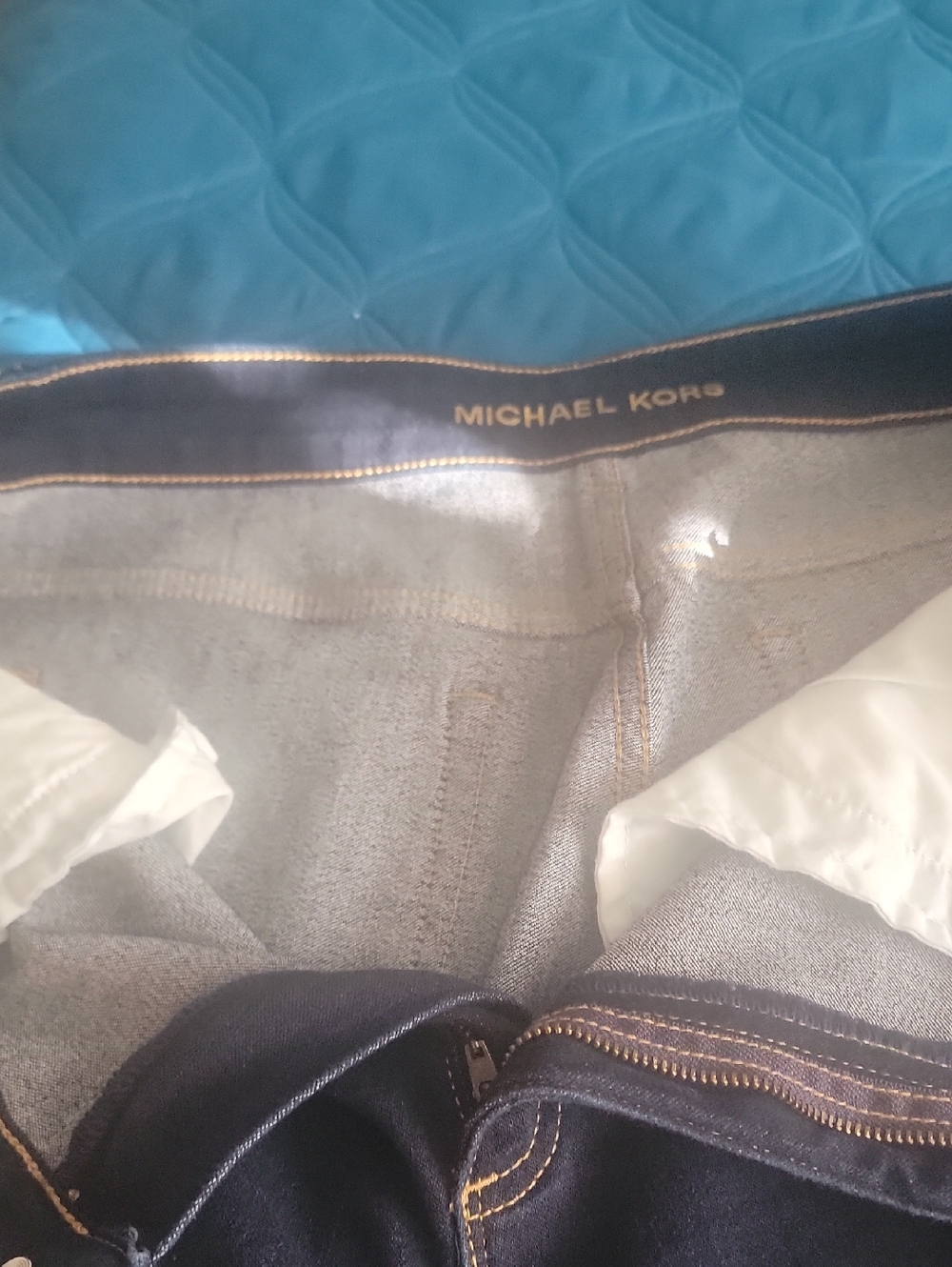 Michael Kors Dark Blue Jeans with Gold Accents